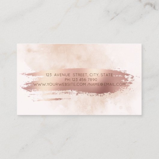 ブラシストロークグリッター赤ミキサーウォーター色 名刺 (裏面)