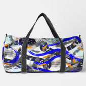 ブラシストロークコラージュのジオメトリック要素 ダッフルバッグ (正面)