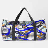 ブラシストロークコラージュのジオメトリック要素 ダッフルバッグ (裏面)