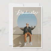 ブラシストロークタイポグラフィ卒業 案内状 (正面)