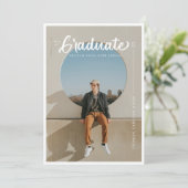 ブラシストロークタイポグラフィ卒業 案内状 (スタンド正面)