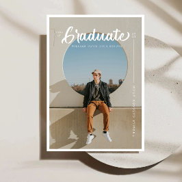 ブラシストロークタイポグラフィ卒業 案内状