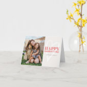 ブラシストロークハートマザーズデイフォトカード カード (黄色い花)