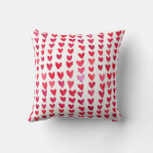 ブラシストロークハート – 赤とピンク クッション (裏面)