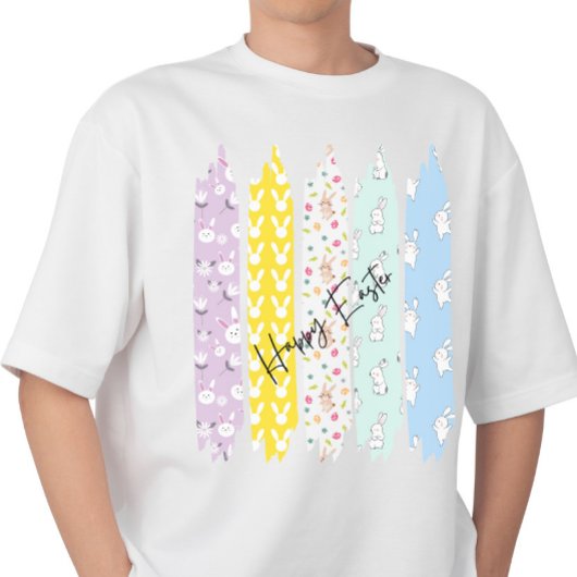 ブラシストロークパステルカラーイースター Tシャツ