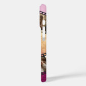 ブラシストロークピンク&金ゴールドフィルムストリップフォト Case-Mate iPhoneケース (裏面 / 左)