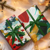 ブラシストロークフェスティバル抽象芸術クリスマスの背景 ラッピングペーパーシート