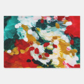 ブラシストロークフェスティバル抽象芸術クリスマスの背景 ラッピングペーパーシート (正面)