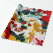 ブラシストロークフェスティバル抽象芸術クリスマスの背景 ラッピングペーパー (アンロールド)