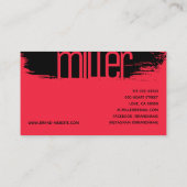 ブラシストロークブライトピンクグラマラーラグジュアリー美しい 名刺 (裏面)