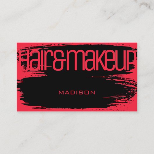 ブラシストロークブライトピンクグラマラーラグジュアリー美しい 名刺 (正面)