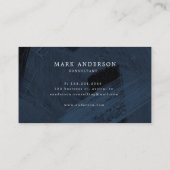 ブラシストロークブルーダブル男らしモノグラム 名刺 (裏面)