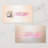 ブラシストロークベーカリーレトロミキサーフラワー 名刺 (正面/裏面)