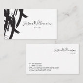 ブラシストロークモダン、シック、STYLIST 名刺 (正面/裏面)