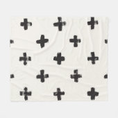 ブラシストロークヴィンテージシームレスパターン フリースブランケット (正面(横))