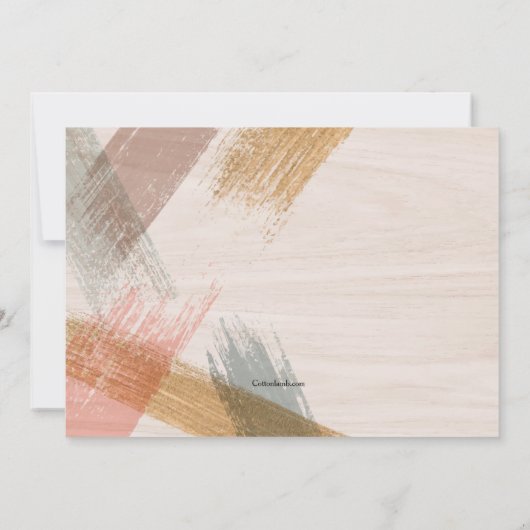 ブラシストローク写真の誕生日パーティーへの招待 招待状 (裏面)