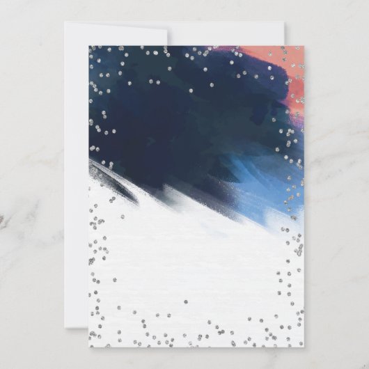 ブラシストローク卒業キャップ、ダイヤモンド卒業 招待状 (裏面)