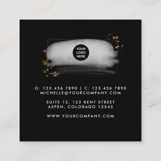 ブラシストローク四角形名刺 スクエア名刺 (裏面)