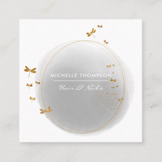 ブラシストローク四角形名刺 スクエア名刺 (正面)