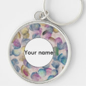 ブラシストローク抽象デザイン キーホルダー (正面)