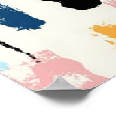 ブラシストローク抽象芸術ポスター ポスター (角)