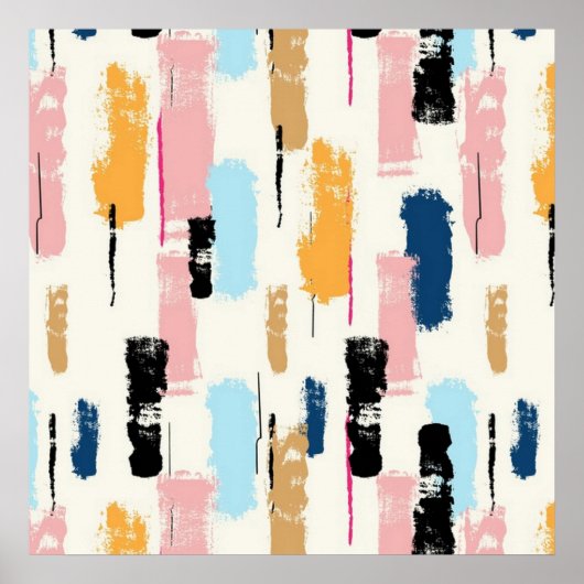 ブラシストローク抽象芸術ポスター ポスター (正面)