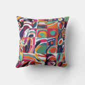 ブラシストローク抽象芸術 クッション (裏面)