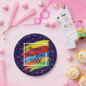 ブラシストローク新年20xxパーティー7" ペーパープレート (パーティー)