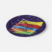 ブラシストローク新年20xxパーティー7" ペーパープレート (アングル)