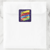 ブラシストローク新年20xxパーティー スクエアシール (バッグ)