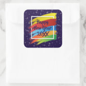 ブラシストローク新年20xxパーティー スクエアシール (バッグ)