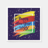 ブラシストローク新年20xxパーティー スタンダードカクテルナプキン (正面)