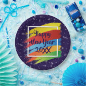 ブラシストローク新年20xxパーティー ペーパープレート (パーティー)
