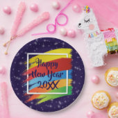 ブラシストローク新年20xxパーティー ペーパープレート (パーティー)