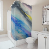 ブラシストローク絵画、の抽象芸術水色カラー シャワーカーテン (インサイチュ)
