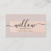 ブラシストローク赤面ピンクQRコード 名刺 (正面)