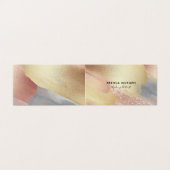 ブラシストローク金ゴールドピンクとグレー 名刺 (外部フラット)