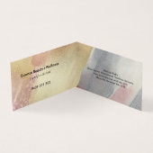 ブラシストローク金ゴールドピンクとグレー 名刺 (内部)
