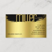 ブラシストローク金ゴールドブラックグラマラスラグジュアリー美しい 名刺 (裏面)