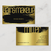 ブラシストローク金ゴールドブラックグラマラスラグジュアリー美しい 名刺 (正面/裏面)