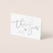 ブラシストローク銀箔ありがとうござ結婚う | フォト 箔カード (正面)