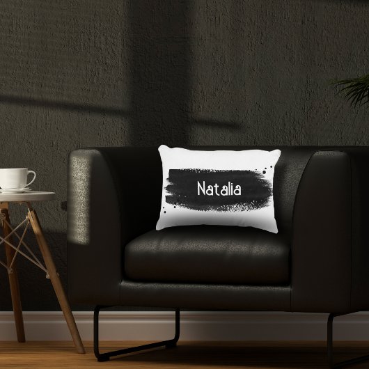 ブラシストローク黒 アクセントクッション