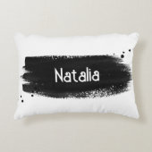 ブラシストローク黒 アクセントクッション (正面)