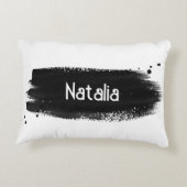 ブラシストローク黒 アクセントクッション (裏面)