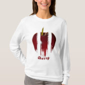 ブラシストローク「さくらんぼ」フルーツ Tシャツ (正面)