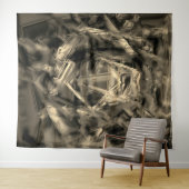 「ブラシストローク」で染色された多数のねじれた正方形 タペストリー (インサイチュ(横))