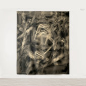 「ブラシストローク」で染色された多数のねじれた正方形 タペストリー (正面)