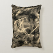 「ブラシストローク」で染色された曲がったベージュの正方形 アクセントクッション (正面(垂直))