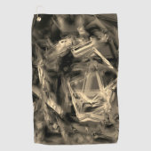 「ブラシストローク」で染色された曲がったベージュの正方形 ゴルフタオル (正面)