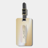 ブラシストローク、ガールシルエットパーソナライズされた、 ラゲッジタグ (正面縦)